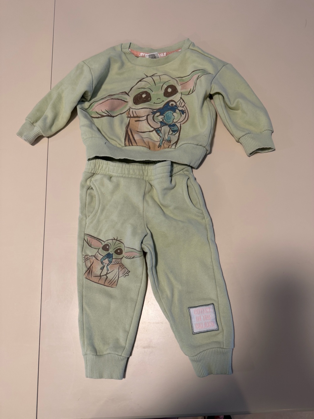Baby Yoda (Grogu) Light Green Kids Sweatpants - Star Wars
